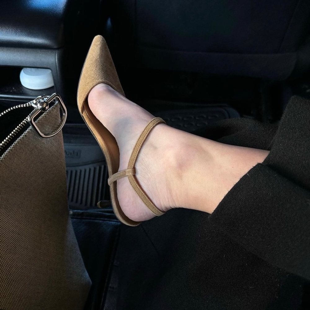 Pieton DAKAR low strap pumps_camel suede 7